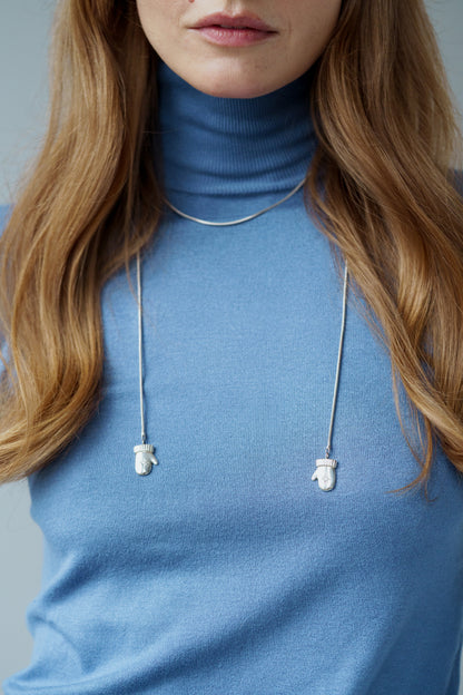 Кольє "Рукавички" з муасанітами